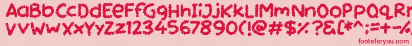 Miss Chalkboard Font – Red Fonts on Pink Background