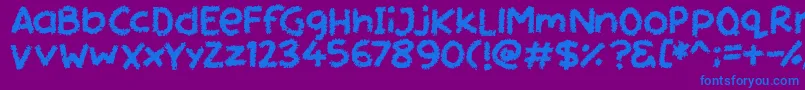 Miss Chalkboard Font – Blue Fonts on Purple Background