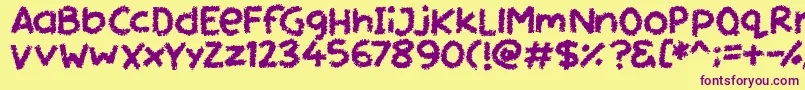 Więcej informacji o czcionce Miss Chalkboard Czcionka Miss Chalkboard – fioletowe czcionki na żółtym tle