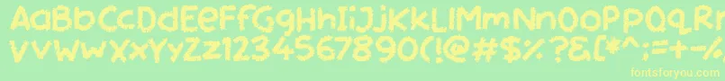Miss Chalkboard Font – Yellow Fonts on Green Background