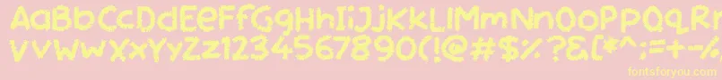 Miss Chalkboard Font – Yellow Fonts on Pink Background