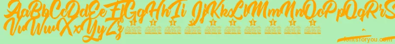 Miss Daisy Personal Use Font – Orange Fonts on Green Background