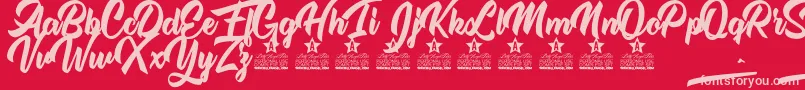 Miss Daisy Personal Use Font – Pink Fonts on Red Background