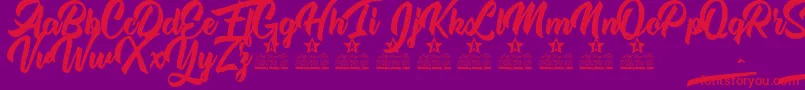 Miss Daisy Personal Use Font – Red Fonts on Purple Background