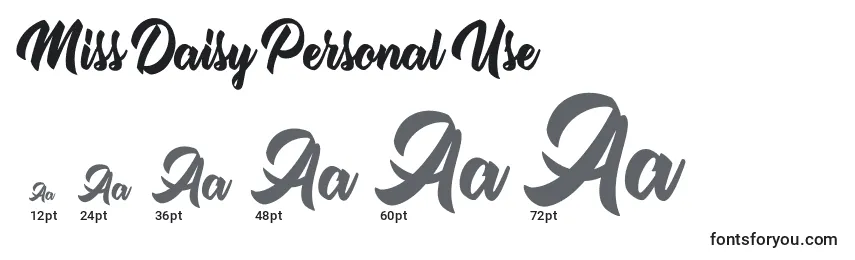 Miss Daisy Personal Use Font Sizes