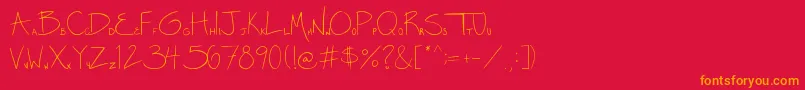 Miss Diikae  s Handwriting   by Diikae Font – Orange Fonts on Red Background