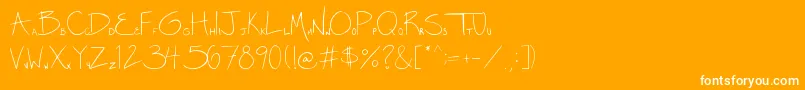 Miss Diikae  s Handwriting   by Diikae Font – White Fonts on Orange Background