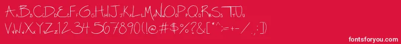 フォントMiss Diikae  s Handwriting   by Diikae – 赤い背景に白い文字