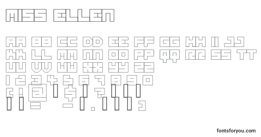 Шрифт Miss Ellen – алфавит, цифры, специальные символы