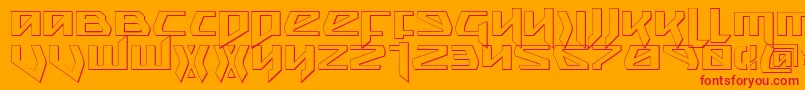 Czcionka Snubfighter3D – czerwone czcionki na pomarańczowym tle