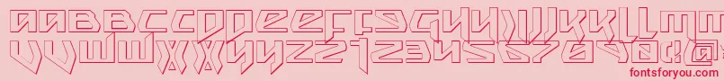 Snubfighter3D-Schriftart – Rote Schriften auf rosa Hintergrund