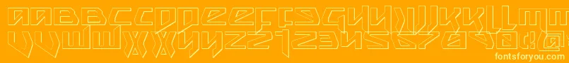 Więcej informacji o czcionce Snubfighter3D Czcionka Snubfighter3D – żółte czcionki na pomarańczowym tle