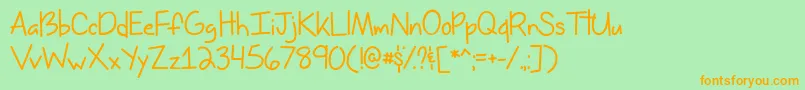 Miss Issippi   Font – Orange Fonts on Green Background
