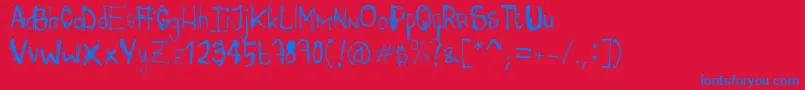 miss r Font – Blue Fonts on Red Background