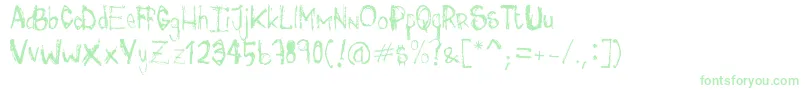 miss r Font – Green Fonts on White Background