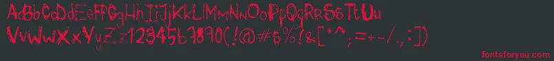 フォントmiss r – 黒い背景に赤い文字