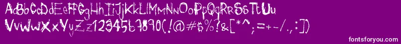 miss r Font – White Fonts on Purple Background
