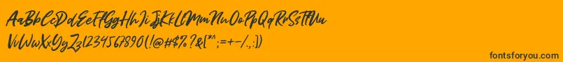 Miss Rhinetta Font – Black Fonts on Orange Background