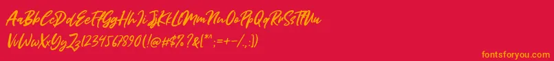 Miss Rhinetta Font – Orange Fonts on Red Background