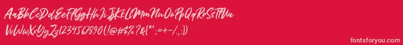 Miss Rhinetta Font – Pink Fonts on Red Background