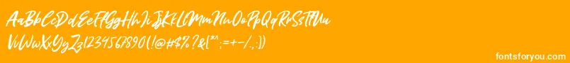 Miss Rhinetta Font – White Fonts on Orange Background