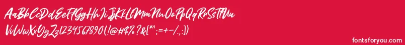 Miss Rhinetta Font – White Fonts on Red Background