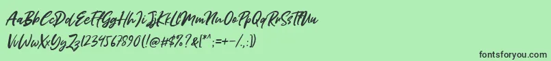 Miss Rhinetta Font – Black Fonts on Green Background