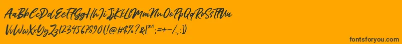 Miss Rhinetta-Schriftart – Schwarze Schriften auf orangefarbenem Hintergrund