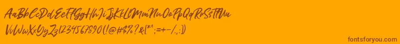 Miss Rhinetta Font – Brown Fonts on Orange Background