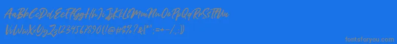 Miss Rhinetta Font – Gray Fonts on Blue Background