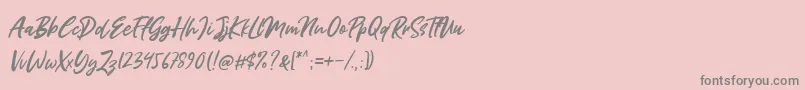 Miss Rhinetta-Schriftart – Graue Schriften auf rosa Hintergrund