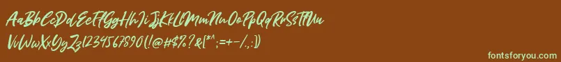 Miss Rhinetta Font – Green Fonts on Brown Background
