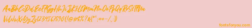 Miss Rhinetta Font – Orange Fonts on Pink Background