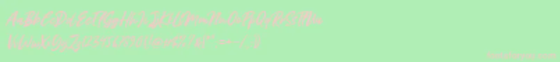 Шрифт Miss Rhinetta – розовые шрифты на зелёном фоне