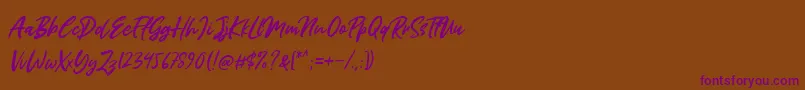 Miss Rhinetta Font – Purple Fonts on Brown Background