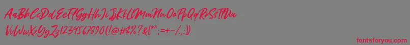 Miss Rhinetta Font – Red Fonts on Gray Background
