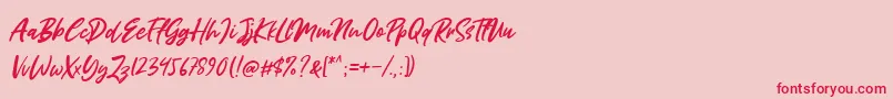 Miss Rhinetta Font – Red Fonts on Pink Background