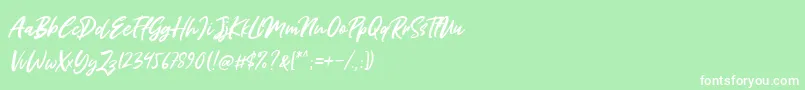 Miss Rhinetta Font – White Fonts on Green Background