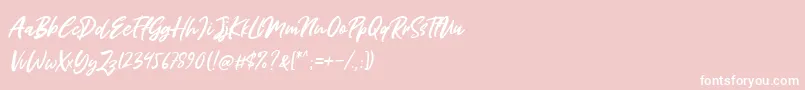 Шрифт Miss Rhinetta – белые шрифты на розовом фоне