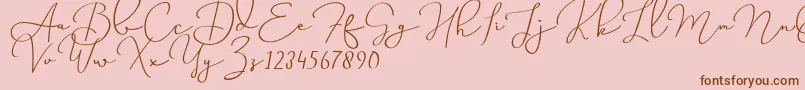 Miss Waited Font – Brown Fonts on Pink Background