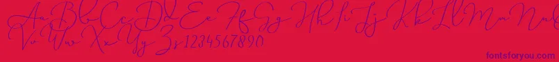 Miss Waited Font – Purple Fonts on Red Background