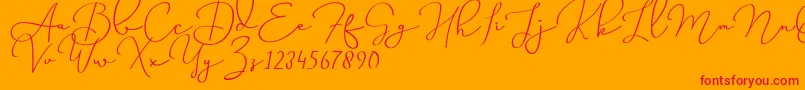 Miss Waited Font – Red Fonts on Orange Background