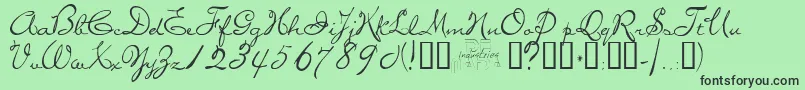 miss Font – Black Fonts on Green Background