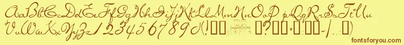 miss Font – Brown Fonts on Yellow Background