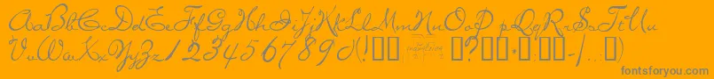 miss-Schriftart – Graue Schriften auf orangefarbenem Hintergrund