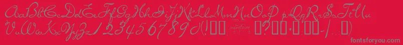 miss Font – Gray Fonts on Red Background