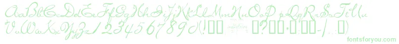 miss Font – Green Fonts on White Background