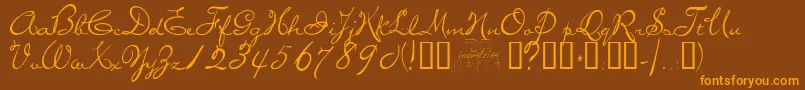 miss Font – Orange Fonts on Brown Background