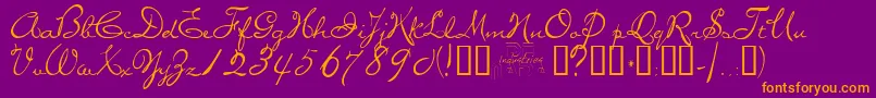 miss Font – Orange Fonts on Purple Background