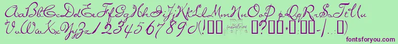 miss Font – Purple Fonts on Green Background